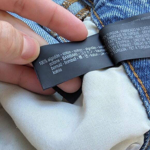 Zara Blue Denim High-rise Straight Wide Loose Leg Jeans, size 29 - Picture 9 of 10